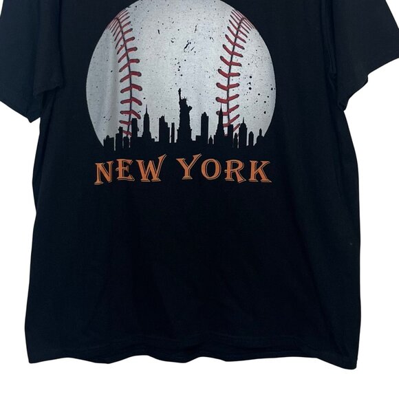 Port & Company New York Baseball Skyline Tshirt Mens Large Black New - Picture 4 of 9